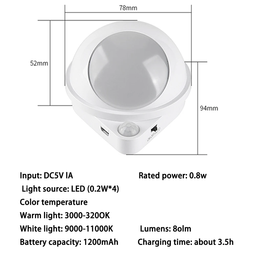 LED Sensor Lamp 360 Rotation Nightlight Automation Induction Ceiling Lamp Motion Sensor Lamp Corridor Indoor Infrared Wall Light